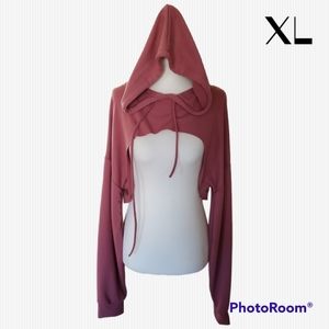 Fashion Love NWT Cropped Hoodie Mauve Pink sz XL